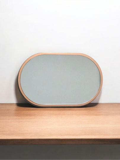 SteweHome Oval Badezimmerspiegel aus MDF 40x27cm Bronze