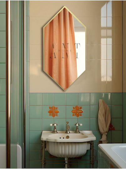 SteweHome Rechteckiger Badezimmerspiegel aus MDF 80x40cm Gold