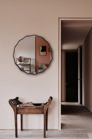 SteweHome SteweHome Asymmetrischer Badezimmerspiegel aus Massivholz 70x70cm Grau