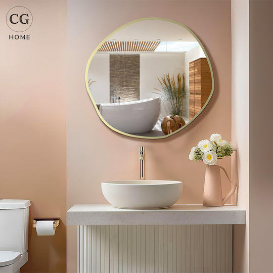 SteweHome MDF Badezimmerspiegel 70x70cm Gold