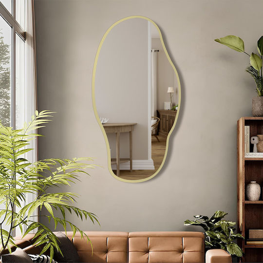 SteweHome Ασύμμετρος Καθρέπτης Μπάνιου 120x65cm Χρυσός