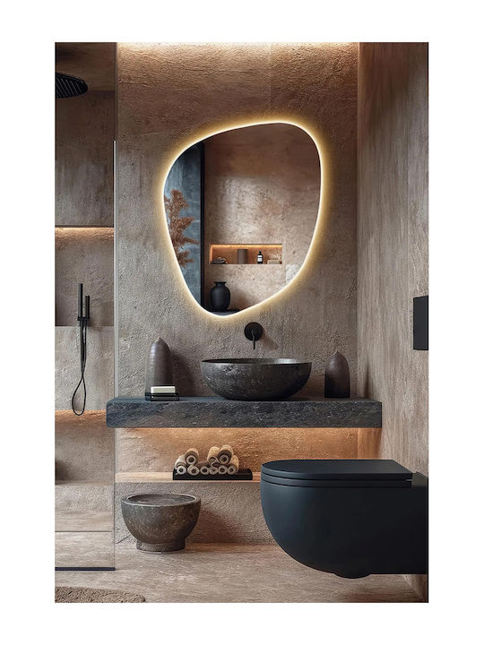 SteweHome Bathroom Mirror Led 100x80cm Yellow
