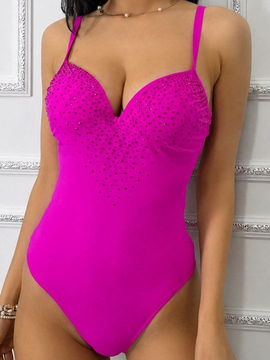 Ολόσωμο Μαγιό Push Up Fuchsia