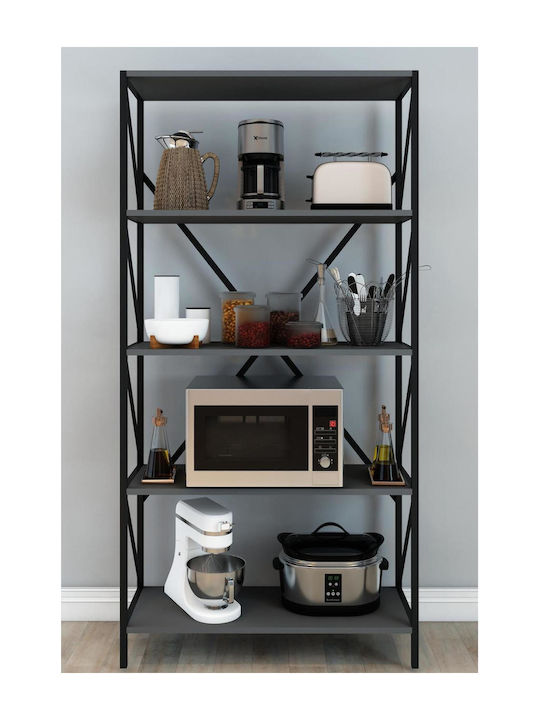 Bücherregal Grau 70x34x180cm