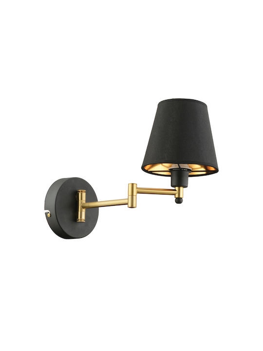 SteweHome Modern Wall Lamp with E27 Socket and Switch Gold 28cm
