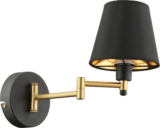 SteweHome Modern Wall Lamp with E27 Socket and Switch Gold 28cm