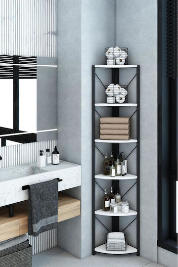 Corner Metal Bookcase 46x30x177cm