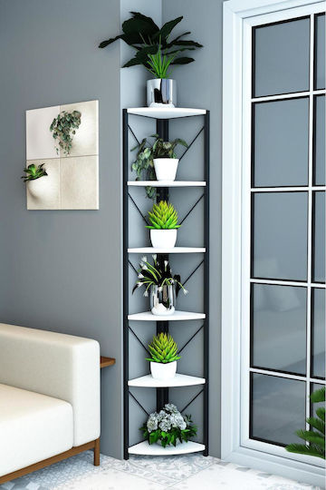 Corner Metal Bookcase 46x30x177cm