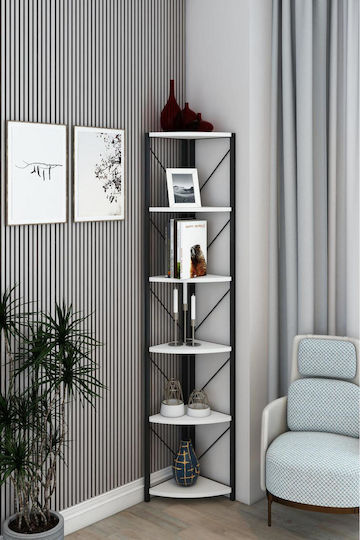 Corner Metal Bookcase 46x30x177cm
