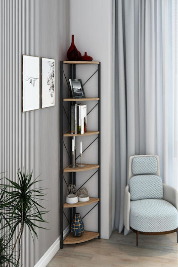 Corner Metal Bookcase 46x30x177cm