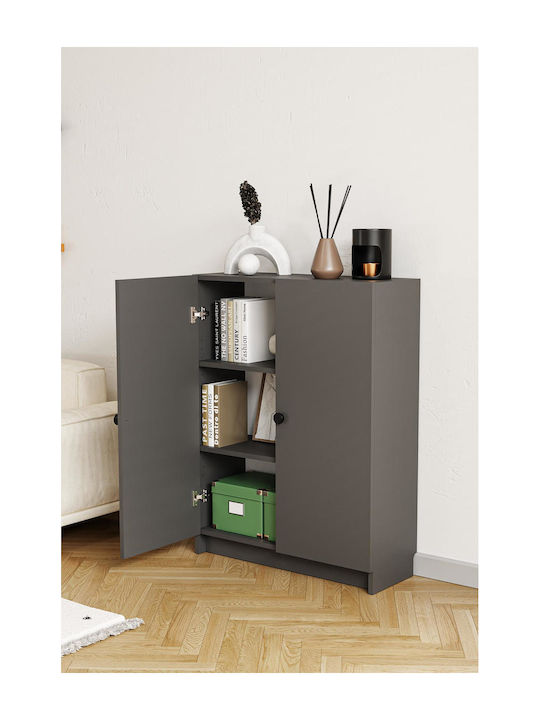 Bookcase Gray 80x28x105cm