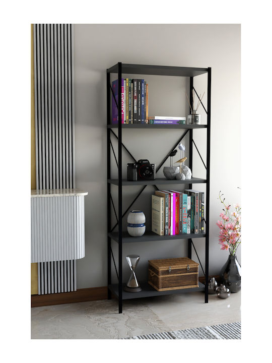 Bibliotecă Gri 90x34x180 cm