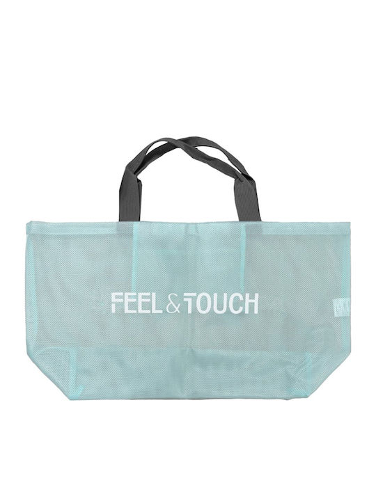 Feel & Touch Plastic Turquoise Beach Bag
