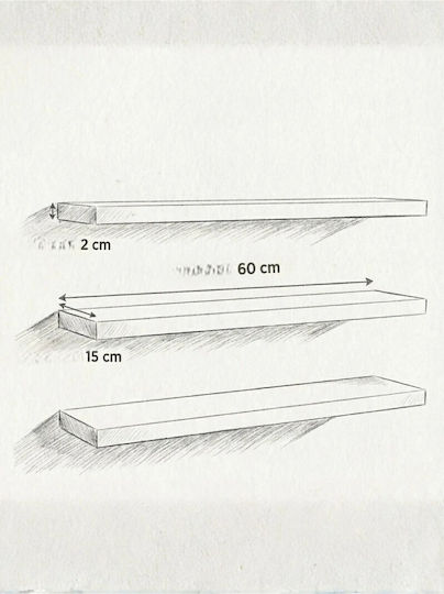 Ράφια Mdf (3τμχ) 60x15x15εκ.