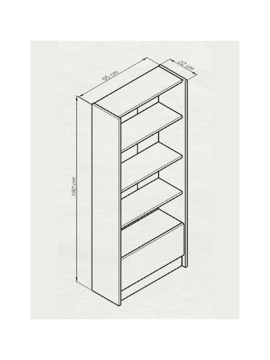 Beige Bookcase 60x22x151cm