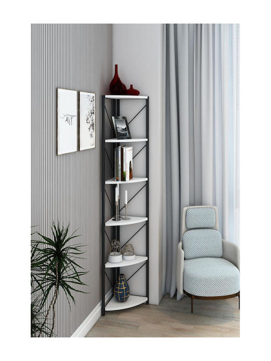 Ecke Bücherregal Weiß 46x30x177cm