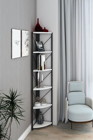 Corner Bookcase White 46x30x177cm STE-019464-V37063 Corner Bookcase White 46x30x177cm STE-019464-V37063