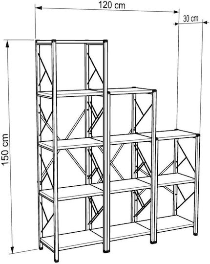 Βιβλιοθήκη 120x30x151εκ.