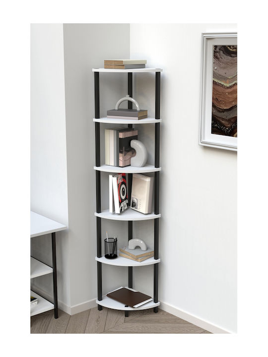 Γωνιακή Βιβλιοθήκη Λευκή 35x35x180εκ.