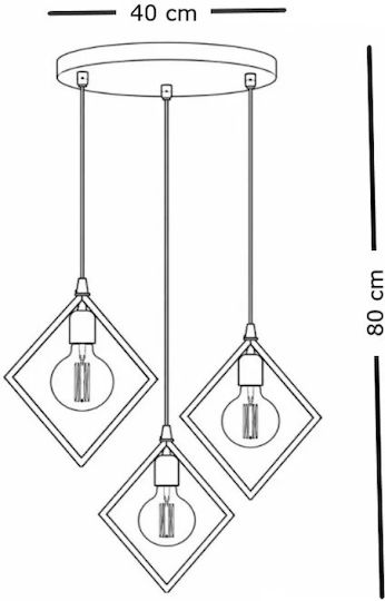 NG Santas Deckenleuchte Schwarz 40x80cm