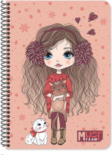 Must Team Spiral School Notebook Ruled B5 90 Paper Sheets 3 Subjects Various Designs