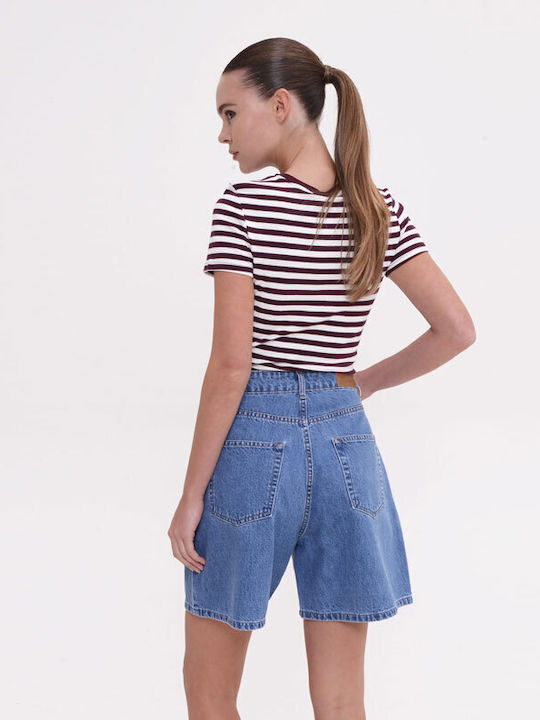 Women's Jean Bermuda Mid Blue