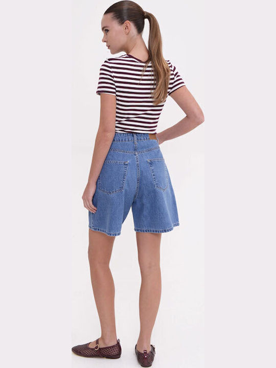 Women's Jean Bermuda Mid Blue