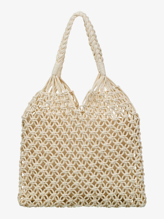 Gestrickte Damen Schultertasche Weiß