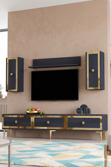 Living Room TV Unit Gray with Lighting L180xW30xH41cm Living Room TV Unit Gray with Lighting L180xW30xH41cm