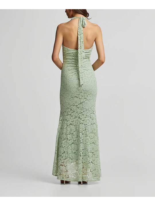 Maxi Dress for Wedding Christening with Lace Mint