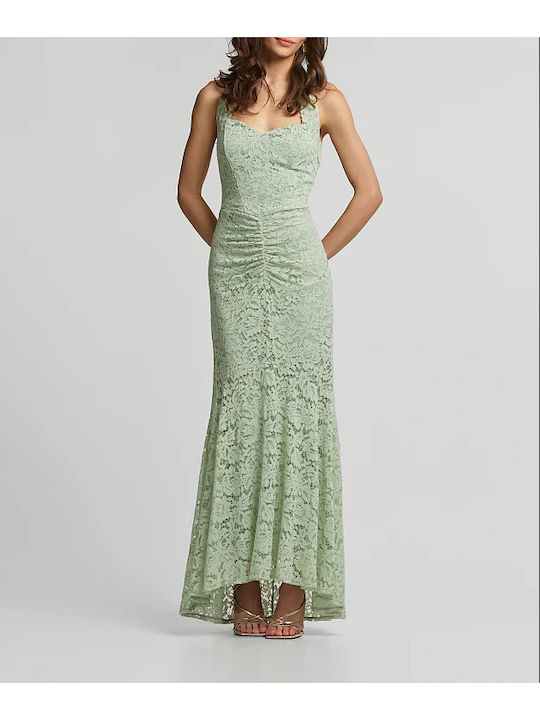 Maxi Dress for Wedding Christening with Lace Mint