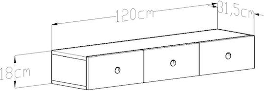 Κονσόλα Μεταλλική Λευκή Μ120xΠ18xΥ18εκ.
