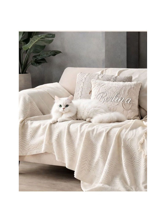 SteweHome Decken & Couchdecken Sesselüberwurf 180x215cm Ecru