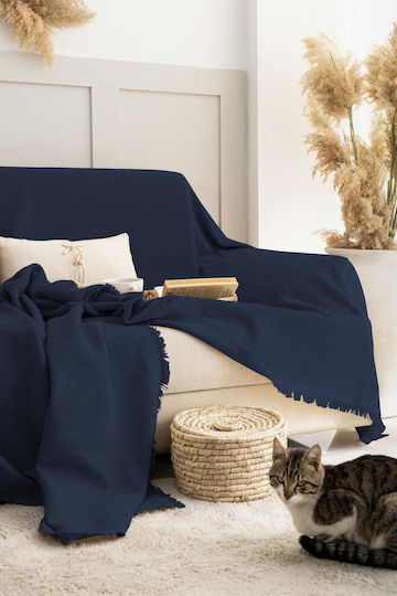 SteweHome Three-Seater Sofa Throw 180x315cm Blue