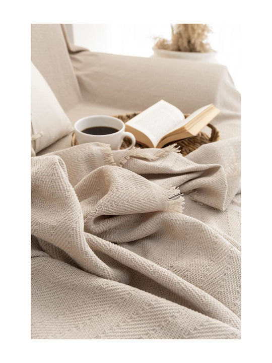 SteweHome Three-Seater Sofa Throw 180x315cm Beige