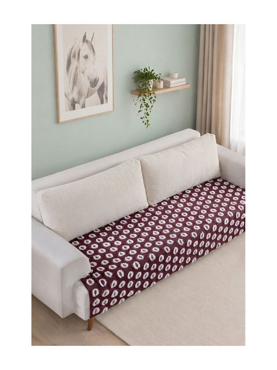 SteweHome Armchair Knitted Throw 100x200cm Burgundy