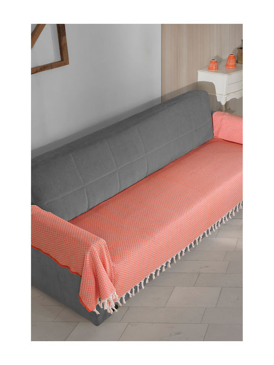 SteweHome Ριχτάρι Τριθέσιου Καναπέ 115x300εκ. Πορτοκαλί