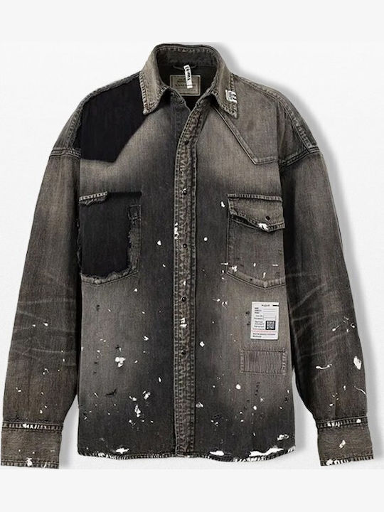 Short Sleeve Denim Shirt Black