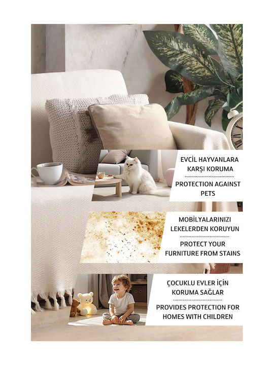SteweHome Armchair Throw 115x201cm Beige