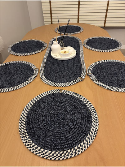 SteweHome Wicker Blue Placemats 80x30cm 6 Pieces