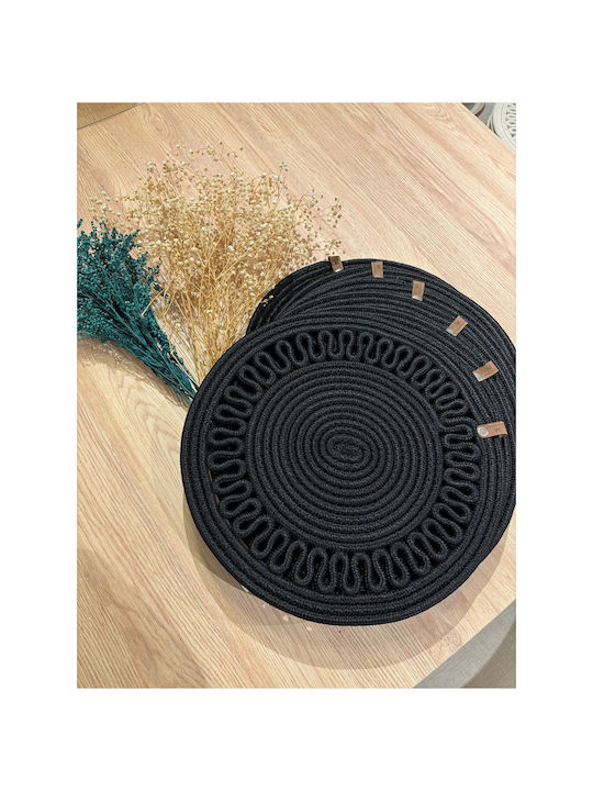 SteweHome Tischsets Korbweide Schwarze 33x33cm 6 Stück