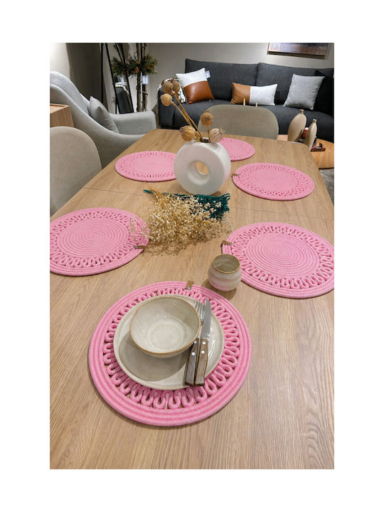 SteweHome Σουπλά Στρογγυλό Ψάθινο Ροζ 33cm 6τμχ SteweHome Σουπλά Στρογγυλό Ψάθινο Ροζ 33cm 6τμχ
