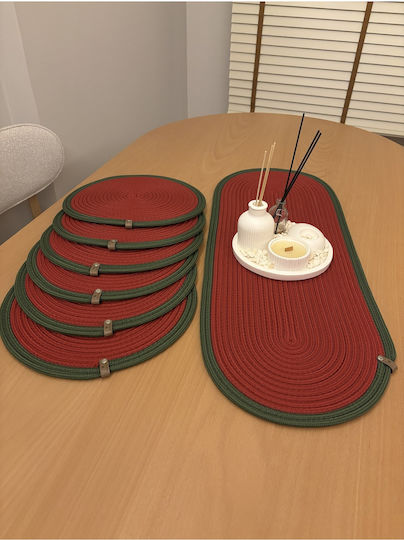 SteweHome Wicker Red Placemats 80x30cm 6 Pieces