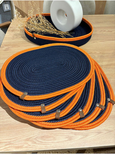 SteweHome Σουπλά Ψάθινο Πορτοκαλί 40x30cm 7τμχ SteweHome Σουπλά Ψάθινο Πορτοκαλί 40x30cm 7τμχ