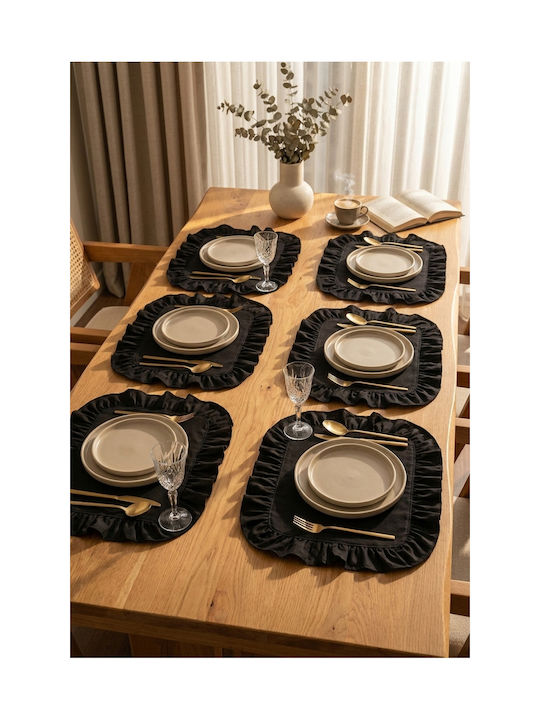SteweHome Σουπλά Υφασμάτινο Μαύρο 33x33cm 6τμχ SteweHome Σουπλά Υφασμάτινο Μαύρο 33x33cm 6τμχ