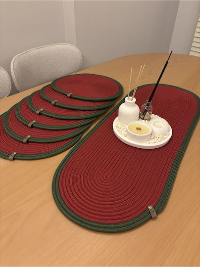 SteweHome Wicker Red Placemats 80x30cm 6 Pieces