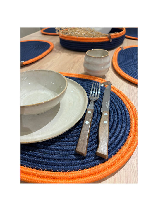 SteweHome Wicker Orange Placemats 40x30cm 7 Pieces