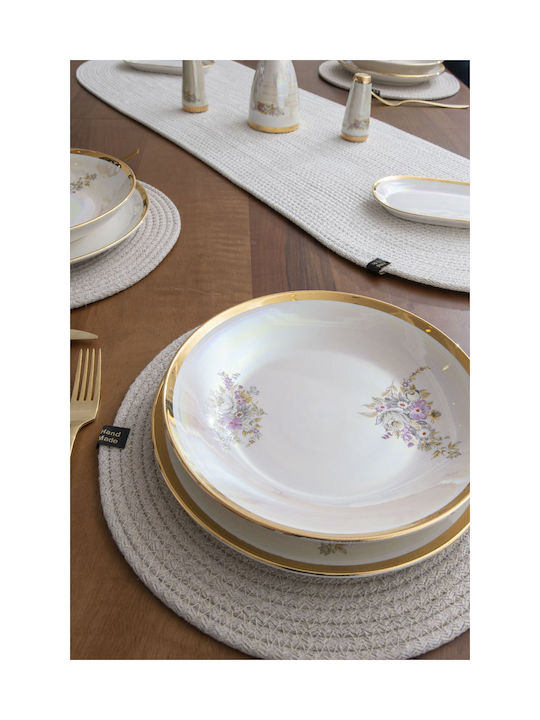 SteweHome Σουπλά Στρογγυλό Ψάθινο Λευκό 33cm 2τμχ SteweHome Σουπλά Στρογγυλό Ψάθινο Λευκό 33cm 2τμχ