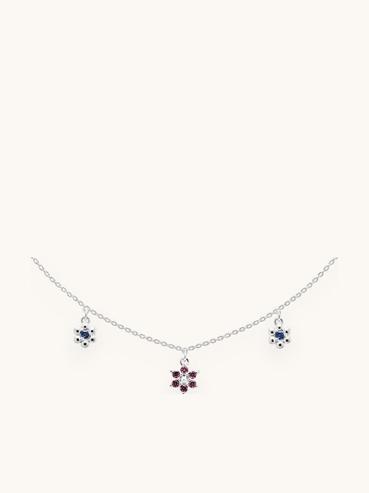 P D Paola Silver Chain Kids Necklaces with Stones Les Filles CO02-237-U
