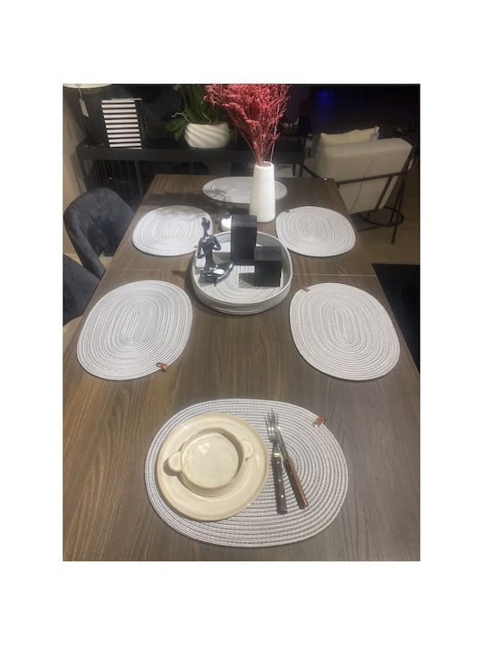 SteweHome Wicker Gray Placemats 41x31cm 7 Pieces